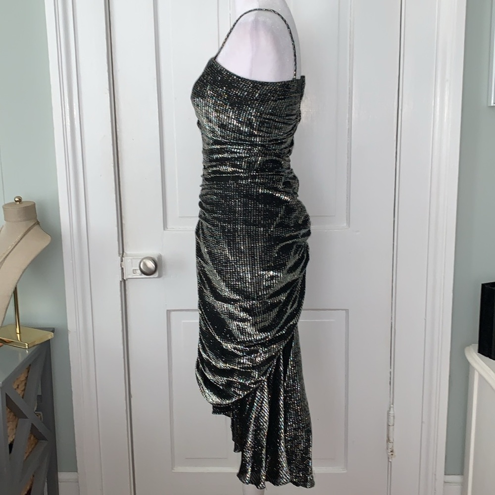 VINTAGE RUCHED SHIMMERY DANCE PARTY MERMAID DRESS - Picture 6 of 15